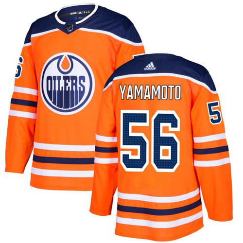 Adidas Men Edmonton Oilers #56 Kailer Yamamoto Orange Home Authentic Stitched NHL Jersey